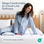 Niagara Sleep Solution Cloud-Like Full Size Mattress Topper - 100% Cotton Top Mattress Pad for Back Pain Relief - Breathable & Naturally Cooling for Hot Sleepers, White