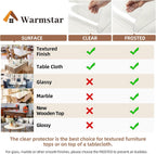 Warmstar Clear Table Cover Protector 24 x 48 Inch, 2mm Thick Plastic Table Cover Rectangle,PVC Clear Table Protector,Desk Protector Mat for Kitchen, Dresser, Writing Desk，Dining Room Table