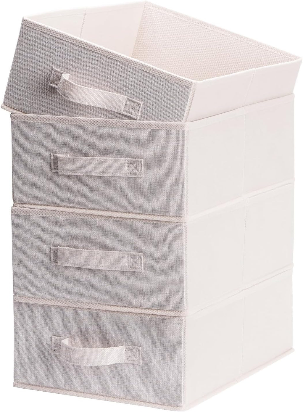 Clothings Collapsible Storage Bins, Foldable Organizers and Storage Baskets Cube Storage Bin for Bedroom Living Room (4 Pack) (Flaxen, 15.4x11.4x5.5inch)