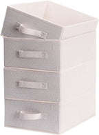 Clothings Collapsible Storage Bins, Foldable Organizers and Storage Baskets Cube Storage Bin for Bedroom Living Room (4 Pack) (Flaxen, 15.4x11.4x5.5inch)