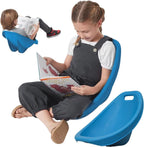 Floor Chair for Kids, 2 Packs Blue Sensory Rocking Chair, Portable Reading Chair with Back Support, Plastic Scoop Chairs for Classroom, Flexible Seating for Classroom, Scoop Rocker Chair for Toddler