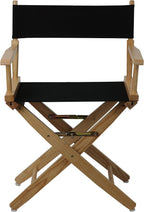 American Trails Extra-Wide Premium 18" Director's Chair Natural Frame with Black Canvas