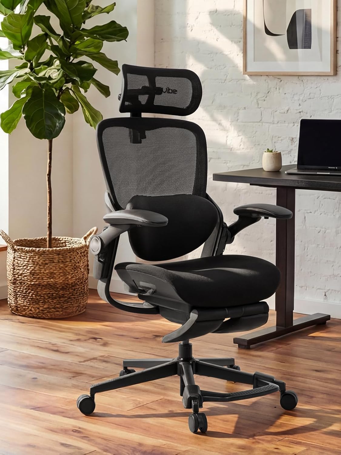 CabLady S2 Petite Office Chair for Women & Small Frames - 330lb Capacity, 4D Adjustable Lumbar/Headrest, Flip-Up Arms & Footrest, Ergonomic Desk Chair