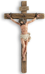 DevotedWalls 14" H Catholic Realistic Crucifix for Wall,Hand Painted Jesus Christ Wall Cross,Bloody Jesus on Crucifix,Realistic Jesús Chirst Cross for Church,Chapels and Home(Hand Painted in Full Color)