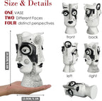 Face Vase - Flower Vase Unique, Funny Cool Abstract Art Decor Vase for Plants, Boho Flower Vase for Home Living Room Office Book Shelf