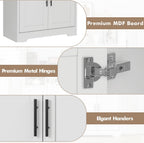 GarveeHome 70in Tall Kitchen Pantry Cabinet, Storage Cabinet with Doors and Adjustable Shelves, Freestanding Cupboard for Living Room, Dining Room, Bathroom, White