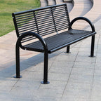Patio Benches for Outdoors Park Back Bench Outdoor Leisure Metal Iron Community Viewing Seat Suitable for Courtyard Garden Garden Benches for Outdoors