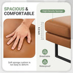 Shahoo Waiting Room Bench, Heavy-Duty Leather Reception Chairs with Metal Legs, Office Guest Chairs for Guests, Home Conference Lobby Area, 60 Inch, Brown