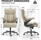 DYHOME 700LBS Heavy Duty Office Chair with 4D Armrest, Comfy Big and Tall Executive Office Desk Chair, Ergonomic Computer Chair with Pocket Spring Cushion & Lumbar Support, Dual Rubber Wheel (Beige)