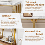 HOMISSUE Sofa Console Table, 63" Extra Long Sofa Table with 2-Tier Storage, Industrial Narrow Console Tables Behind Couch, Hallway Table for Entryway, Living Room，Gold
