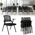 ADMLZQQ [12 Pack ] Folding Office Chair with Mesh Back, Heavy Duty Conference Room Chairs with Armres, Comfy Foldable Chair with Padded Cushion for Guest & Reception,Meeting,Classroom Training Chairs