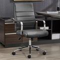 Office Desk Chair Leather, Conference Room Chairs with Wheels, Modern Executive Office Chairs Adjustable Height, Ergonomic Swivel Rolling Ribbed Computer Chair(Black)