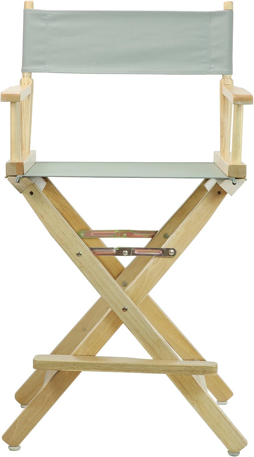 Casual Home 24" Director's Chair Natural Frame with Grey Canvas, Counter Height