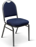 OEF Furnishings OEF9254-SV/2 Commercial-Grade Dome Back Banquet Stack Chair (Blue Fabric, Silver Powder-Coated Frame, 2-Pack)