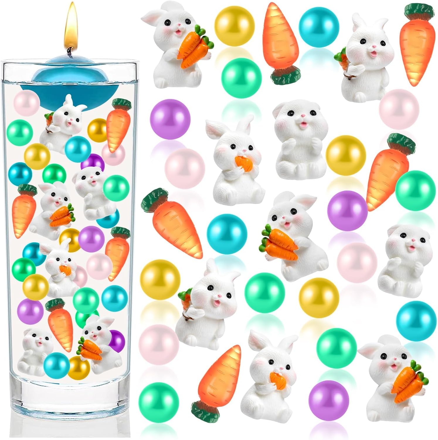 120 Pcs Easter Vase Filler, 5 Colors Easter Beads Pearl for Decor Vases Home Table Centerpiece