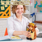 Thenshop Sunflower Highland Cow Pop up Sticky Note Dispenser Resin Highland Cow Note Holder with 100 Sheets 3 x 3 Inch Sticky Notes Desk Accessory for Office Home(Brown,Classic)