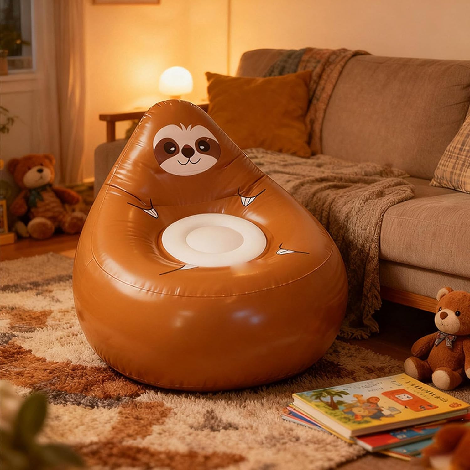 Zopsc Kids Inflatable Chair, Cartoon Animal Shaped Seating for Children of Various Ages