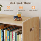ONBRILL 2-Tier Wood Montessori Cabinet for Kids, Toddler Room Book Shelves Toy Organizers and Storage, Small Book Shelf Storage for Baby Children, Furniture of Classroom, Nursery, Playroom