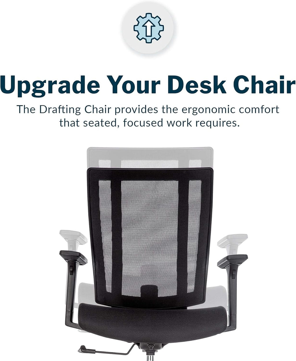 Vari Drafting Chair (VariDesk) - Tall Adjustable Office Chair with Footrest & Rolling Casters - Ergonomic Mesh Back for Lumbar Support - Ideal for Artist, Drafting Desk, or Counter Work - Black