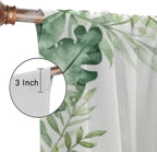Nursery Curtains Jungle Safari Toddler Theme, Cartoon Animal Lion Elephant Giraffe Palm Leaf Print Rod Pocket Window Drapes for Bedroom Living Room, 2 Panels W52xL84 Inch