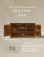 DINZI LVJ Shoe Storage Bench with Cushion, Entryway Bench with Seat & Doors | 3-Tier Shoe Cabinet Bench Fits 9 Pairs, Adjustable Shelves for Boots, Easy Assembly, Farmhouse, Bedroom, 39.4", Rustic Brown