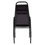 National Public Seating NPS 9100 Series Vinyl Stacking Chair, Panther Black/Black, 4/Pack (9110-B/4)