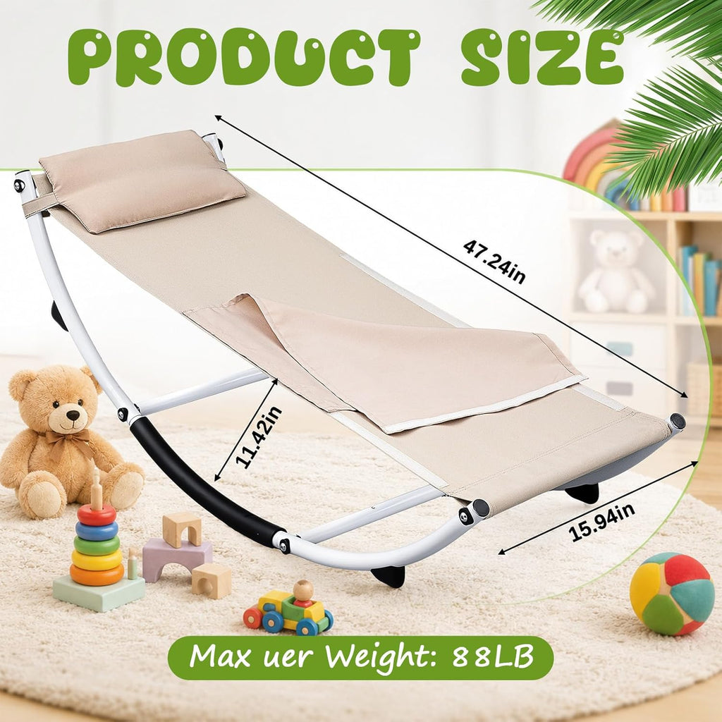 Yousoontic Kids Sensory Rocking Chair Sensory Rocker with Pillow and Blanket Outdoor Indoor Lounge Recliner Chair Gifts for Baby Children ADHD Autism