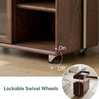 Solid Wood Side Table for Living Room, Bedroom, Walnut | Movable, Flip Top, 7 Angle Adjustment, Ample Storage