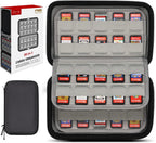 sisma 80 Switch Game Case Compatible with Nintendo Switch/Switch 2 Games & PS Vita Cartridges, Hard Shell Card Holders Organizer Storage Case Travel Portable Carrying Bag
