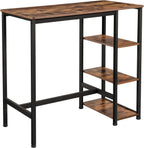 VASAGLE Bar Table, 23.6" D x 42.9" W, and 6-Tier Baker's Rack, 15.7" D x 31.5" W x 65.7" H, Rustic Brown Kitchen Storage Bundle