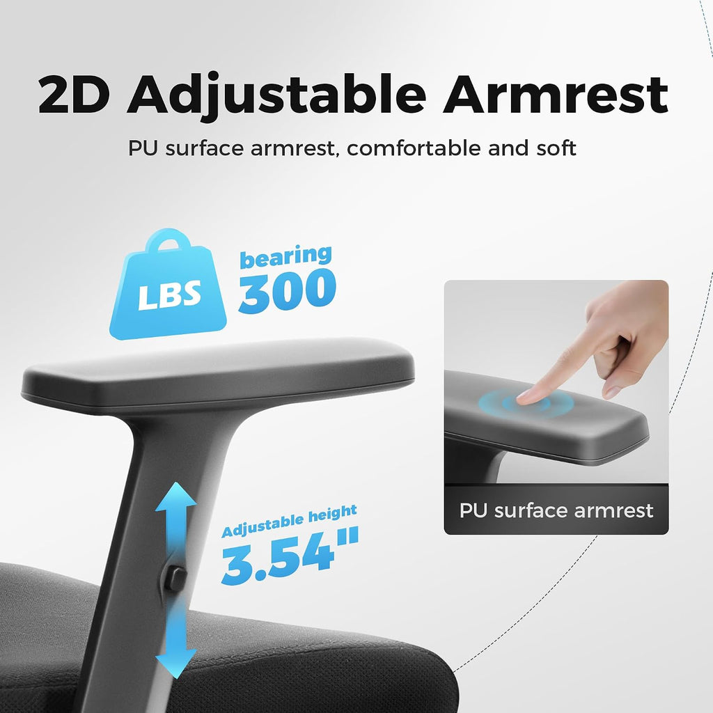 MAISON ARTS Mesh Office Chair Ergonomic Home Desk Chair Mid-Back Computer Task Chair with Breathable Mesh and Adjustable Armrests for Home Office