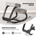 Goplus Ergonomic Kneeling Chair, Rocking Upright Posture Chair with Soft Seat & Knee Pads, Wooden Backless Knee Chair Relieves Neck Back Pain for Home Office Study, Gray and Black