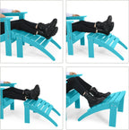 Adirondack Footrest Outdoor Weather Resistant Adirondack Footrest, Ottoman, Chair Companion, Folding Footstool for Patio, Pool, Garden, Backyard & Lawn (Turquoise)