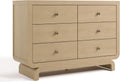 Storkcraft Santorini 6 Drawer Double Dresser, Driftwood | GREENGUARD Gold Certified, Interlocking Drawer System, Premium Wood Dresser Drawer Organizer for Nursery and Kids Bedroom
