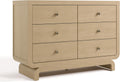 Storkcraft Santorini 6 Drawer Double Dresser, Driftwood | GREENGUARD Gold Certified, Interlocking Drawer System, Premium Wood Dresser Drawer Organizer for Nursery and Kids Bedroom
