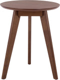 SAFAVIEH Furniture - Bahaus Round Accent Table - Walnut - Mid-Century Tripod Leg Design - Ideal for Living Room, Bedroom, 21.7" W x 21.7" D x 21.7" H (ACC4300A)