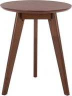 SAFAVIEH Furniture - Bahaus Round Accent Table - Walnut - Mid-Century Tripod Leg Design - Ideal for Living Room, Bedroom, 21.7" W x 21.7" D x 21.7" H (ACC4300A)