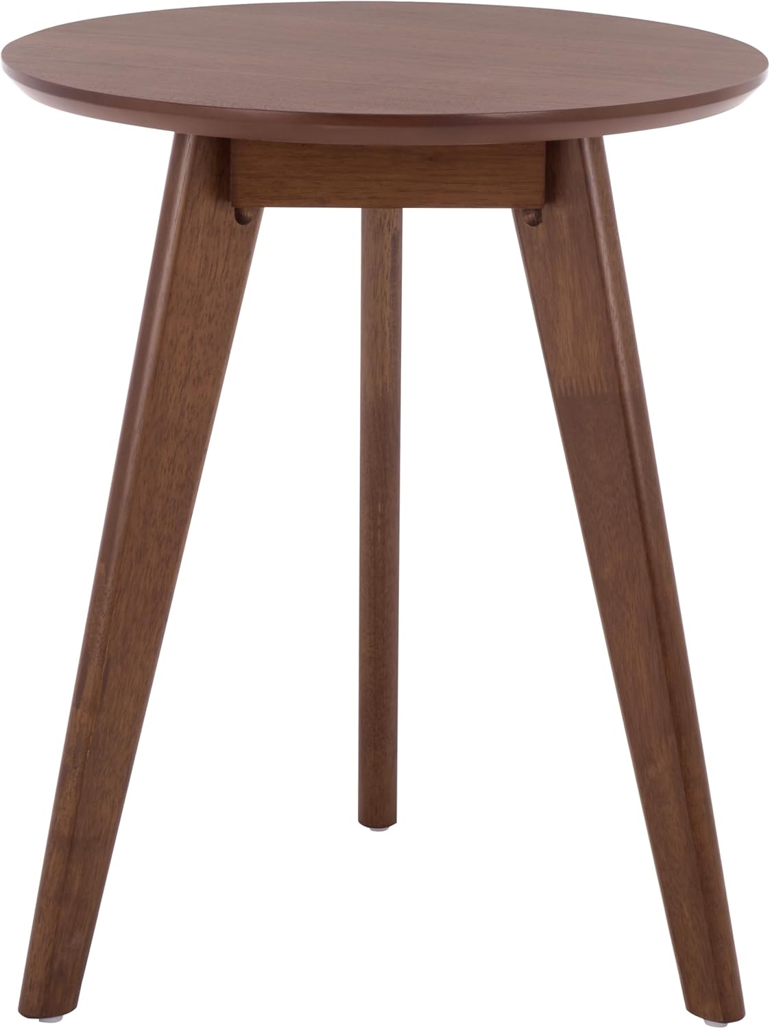 SAFAVIEH Furniture - Bahaus Round Accent Table - Walnut - Mid-Century Tripod Leg Design - Ideal for Living Room, Bedroom, 21.7" W x 21.7" D x 21.7" H (ACC4300A)