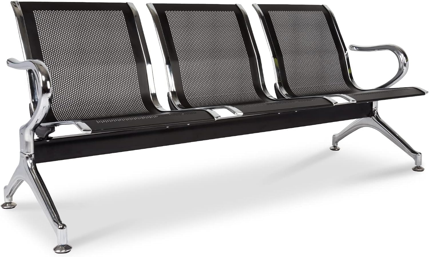 Kinsuite Waiting Room Chair - 3-Seat Airport Reception Lobby Office Bench, Black