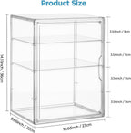 HBlife Baby Bottle Storage Organizer for Countertop Cabinet, 3 Tiers Adjustable Clear Acrylic Bottles Storage Station Case Box Container with 2 Removable Dividers and Magnetic Door, Large
