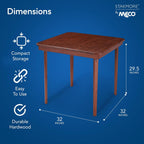 Stakmore Classic Straight Edge Solid Wood Folding Card Table, Cherry Frame