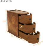 roomfitters 23.6" End Table, Charging Station and Drawers with Wooden Frame for Living Room, Light Walnut