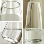 FANTESTICRYAN Modern Glass Vase Crystal Clear Glass Vase for Home Office Decor (Crystal Clear)