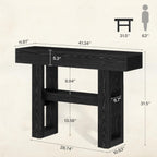 Tribesigns 41.34-Inch Farmhouse Console Table, 2-Tier Narrow Sofa Table Behind The Couch, Entryway Furniture with Storage Shelves for Hallway Foyer Living Room, Black