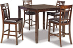 Signature Design by Ashley Bennox 5 Piece Counter Height Dining Set, Includes Table & 4 Barstools, Brown