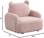 25.5" W Pink Sherpa Bear Shaped Armchair