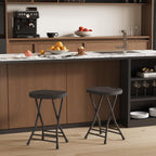 Garvee Folding Stool, Backless 18-Inch Stool, Portable with Handle, Foldable Bar Stool, Anti-Slip Feet, 600Lbs Capacity, for Bar Stools Kitchen Home Indoor and Outdoor Use (Black-12, 18)