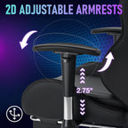 HOFFREE RGB LED Gaming Chair for Kids Reclining Gaming Chairs for Teens 8-15 Computer Chair with RGB Lights Kids PC Game Chair with Footrest and Lumbar Support Video Game Chairs Black