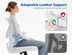 TRALT Ergonomic Office Chair - Desk Chair with Adjustable Lumbar Support Computer Chair - Mesh Comfy Chair with Flip-up Armrests - Gaming Chairs for Adults Home Office (Leather, White)