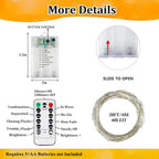 4Pack 80FT 240LED Fairy Lights Battery Operated with Remote & Timer | 8 Modes Twinkle String Lights Battery Powered Indoor Outdoor Waterproof for Bedroom Wedding Classroom Christmas Décor, Warm White